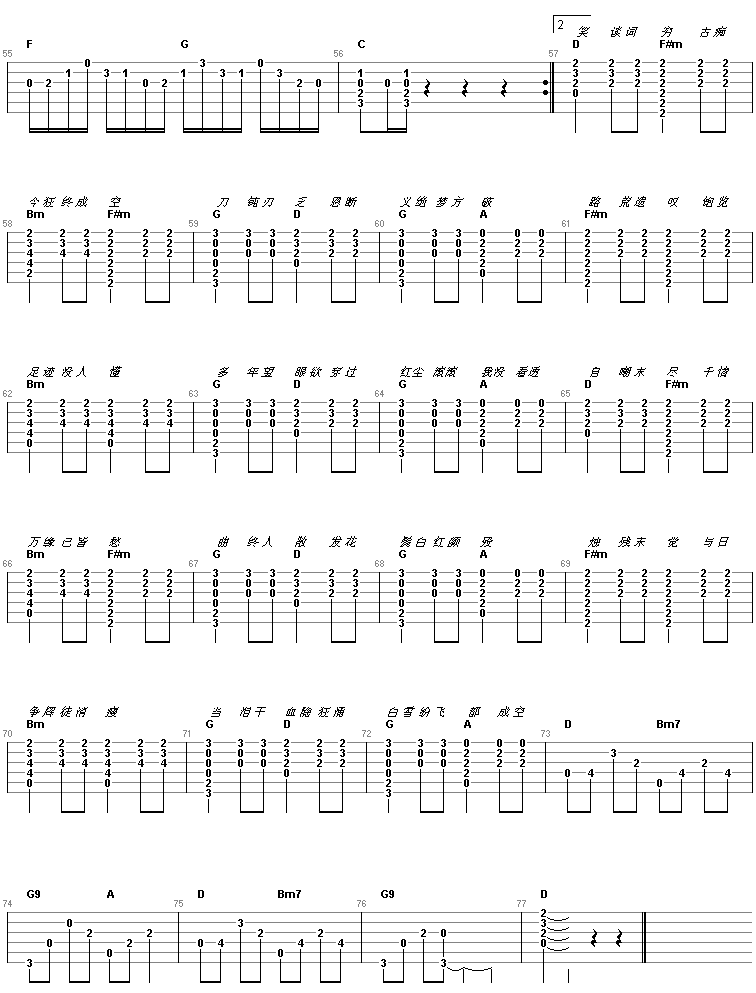 逍遥叹(《仙剑奇侠传》插曲)吉他谱（图3）