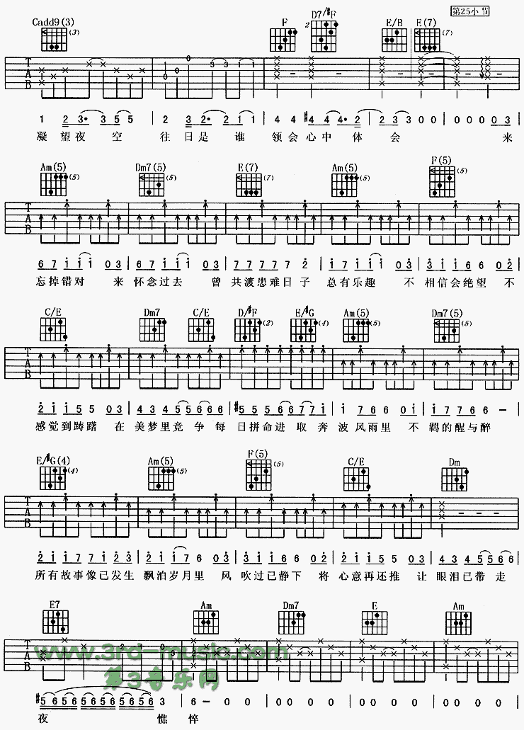 友情岁月(《古惑仔》主题歌)吉他谱（图2）