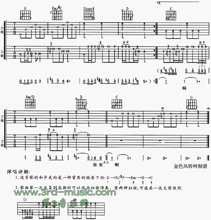雨衣（闽南语）吉他谱（图3）