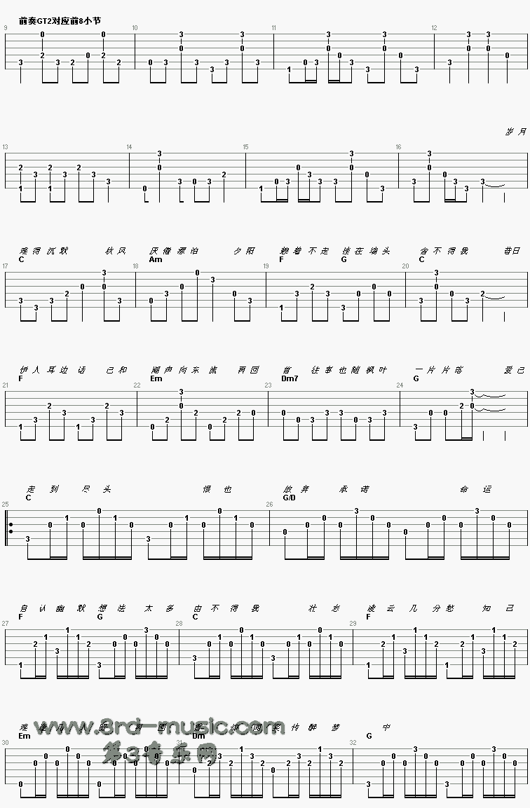 逍遥叹(《仙剑奇侠传》插曲)吉他谱（图2）