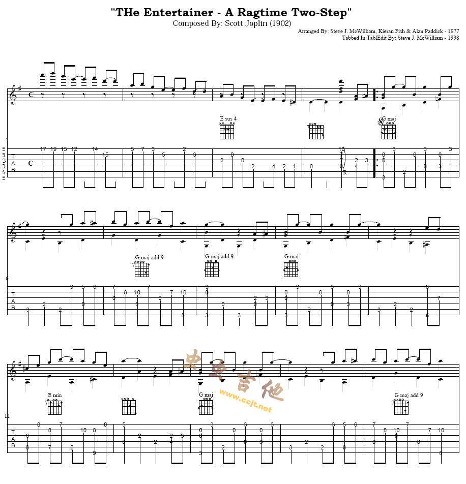表演者-精心制作吉他谱( 六线谱)吉他谱（图1）