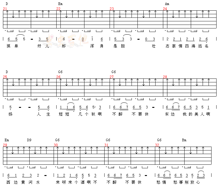 爱江山更爱美人 -认证谱吉他谱( 六线谱)-吉他谱（图3）
