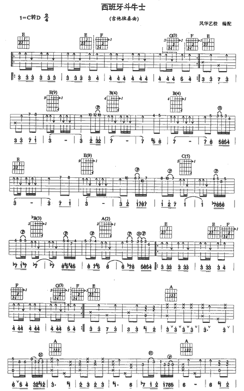 西班牙斗牛士　-认证谱吉他谱( GTP 六线谱)-吉他谱（图1）