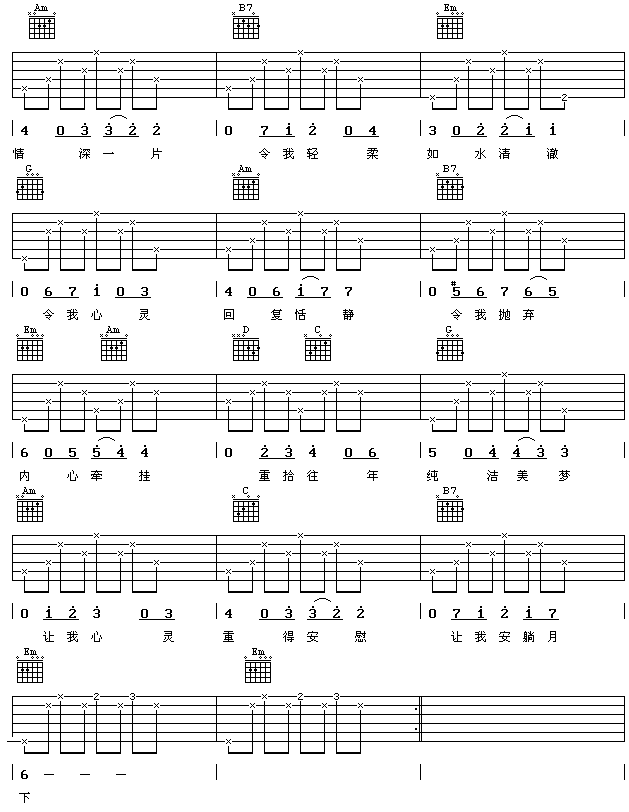 天各一方-认证谱吉他谱( GTP 六线谱)-吉他谱（图2）