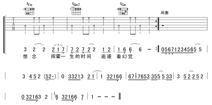 吉普赛情人吉他谱( 六线谱)-吉他谱（图3）