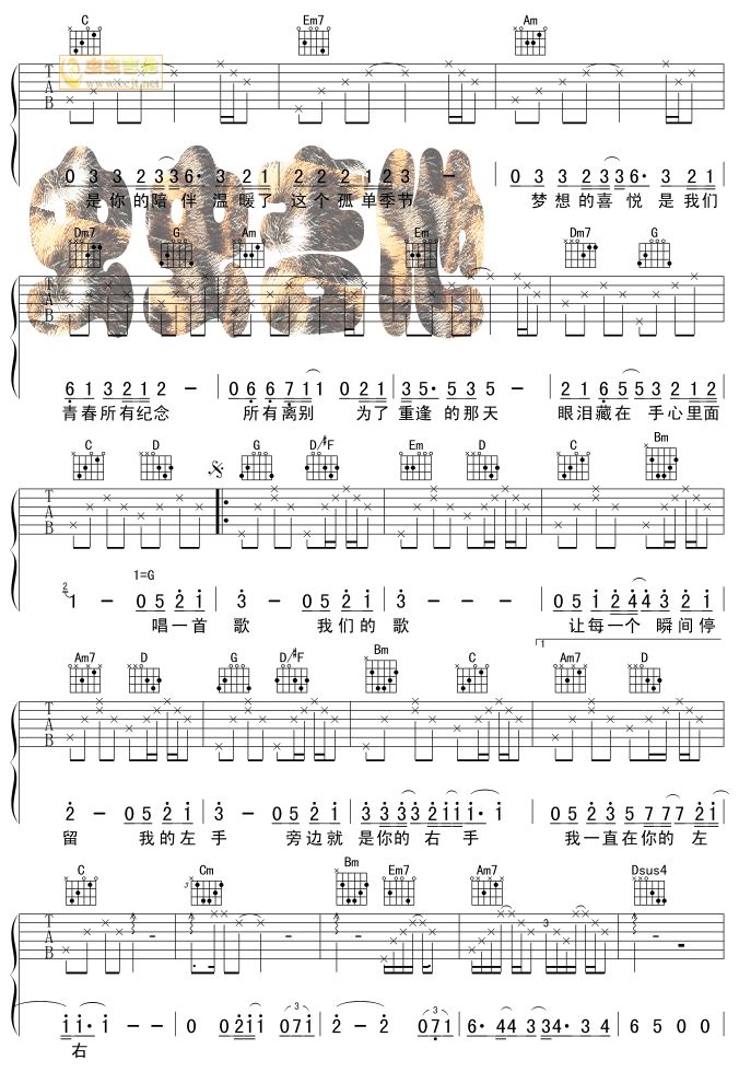 我的左手旁边是你的右手吉他谱( 六线谱)-吉他谱（图2）
