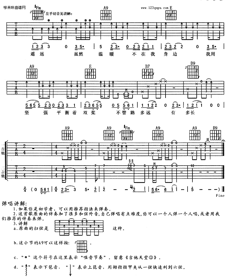 陌生海岸（杨坤）吉他谱（图2）