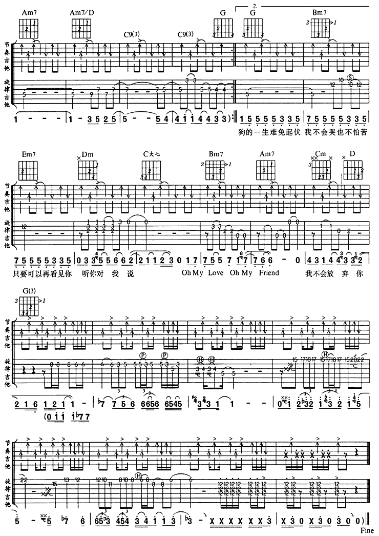 流浪狗 (游鸿明)吉他谱（图3）