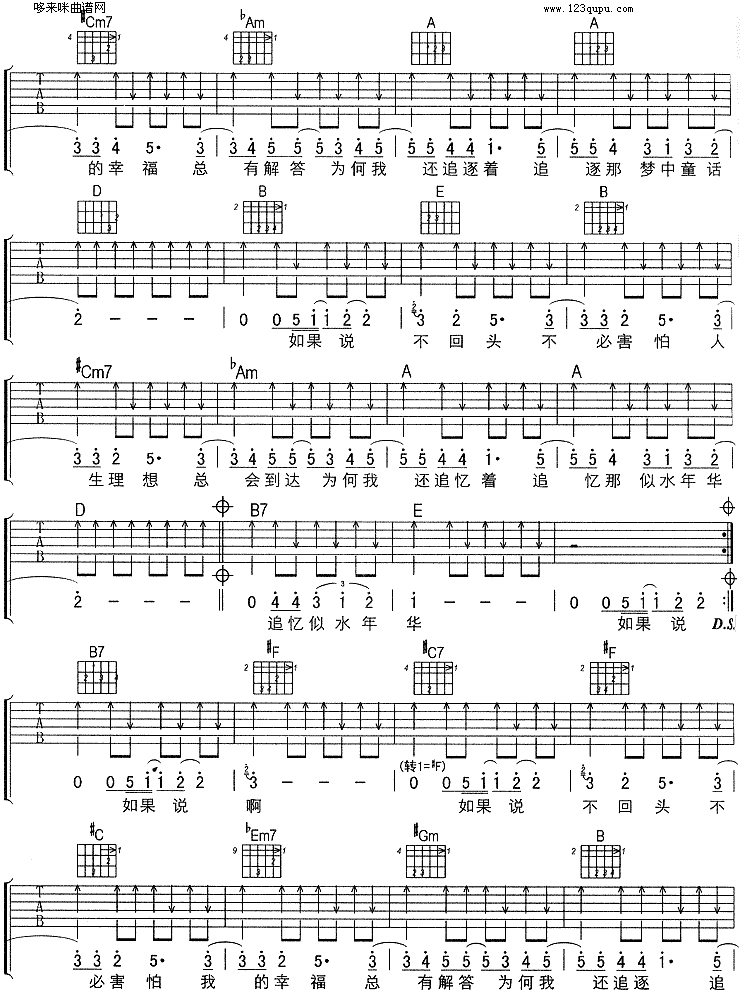年华（刘若英）吉他谱（图3）