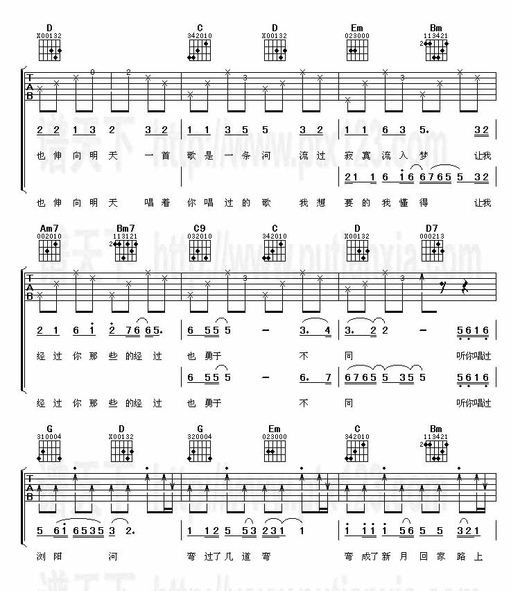 浏阳河2008(吉他谱)吉他谱（图2）