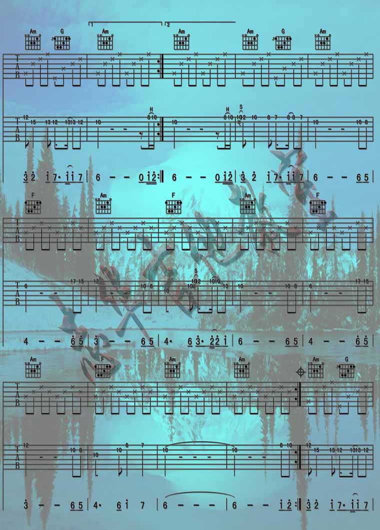 Endelss Horizon_蓝色天际专辑－Bandari 班得瑞(吉它曲谱)[高清晰彩谱]吉他谱（图2）