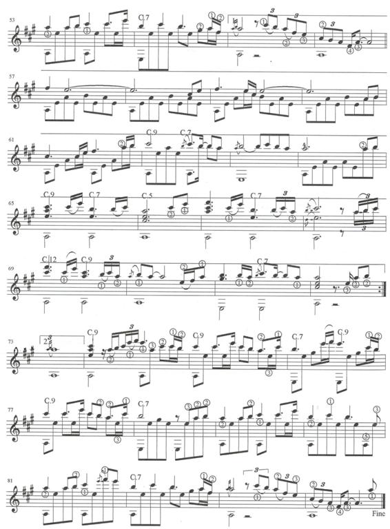 茉莉花吉他独奏曲（肯尼基版）五线谱吉他谱（图3）