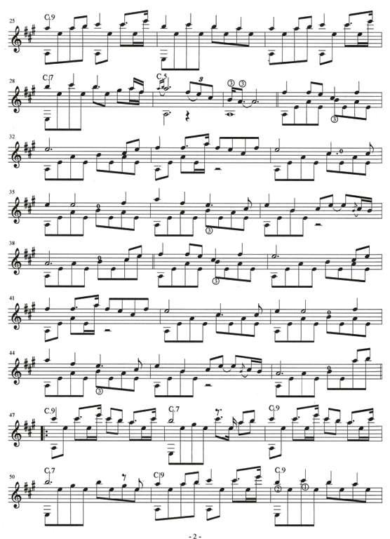 茉莉花吉他独奏曲（肯尼基版）五线谱吉他谱（图2）