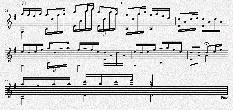 茉莉花-G调 吉他独奏谱（五线谱）吉他谱（图2）
