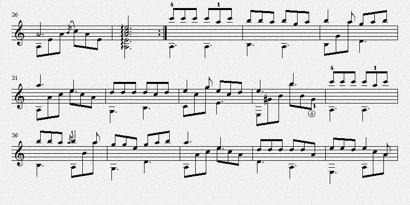 蓝色鸽子花 吉他独奏谱（五线谱）吉他谱（图2）