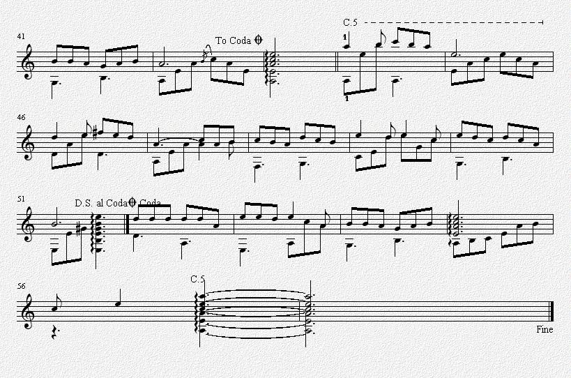 蓝色鸽子花 吉他独奏谱（五线谱）吉他谱（图3）