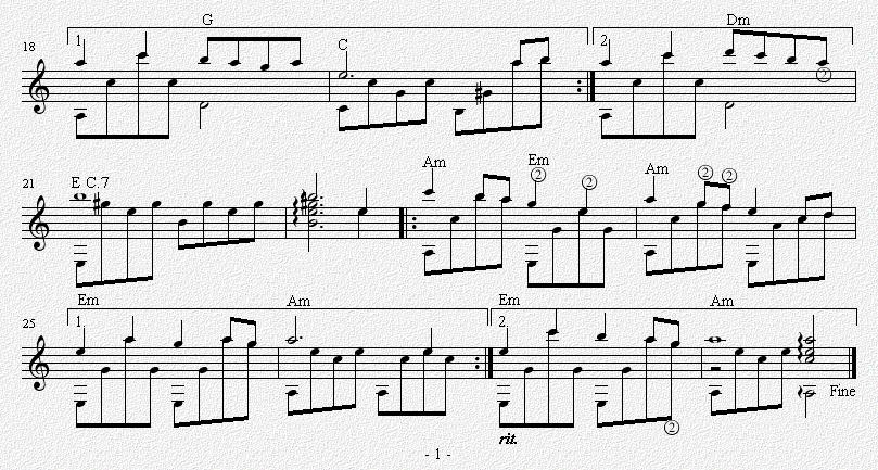 风中有朵雨做的云 吉他独奏谱（五线谱）吉他谱（图2）
