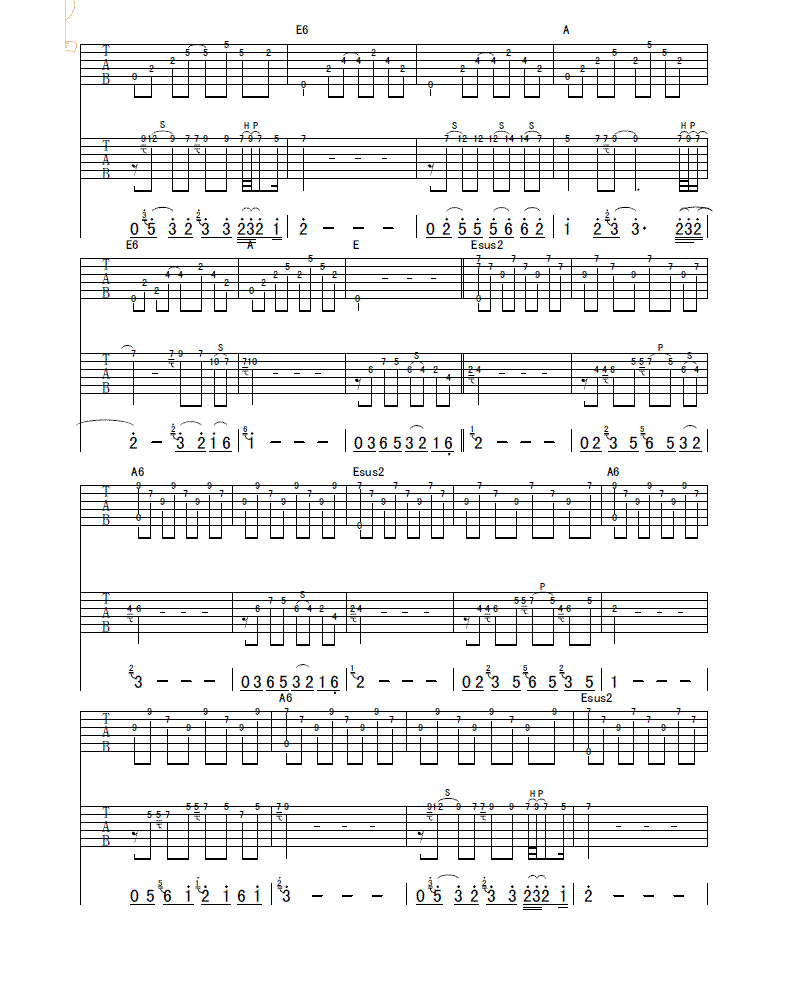 三峰吉他谱（图2）