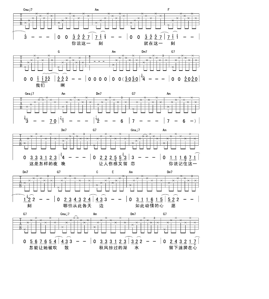 抚仙湖吉他谱（图2）