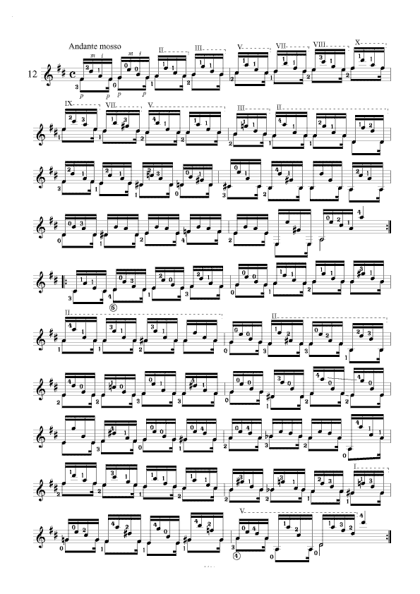 卡尔卡西练习曲12吉他谱（图1）