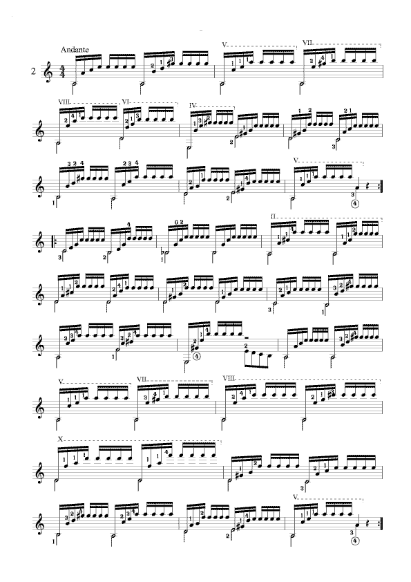 卡尔卡西练习曲2吉他谱（图1）