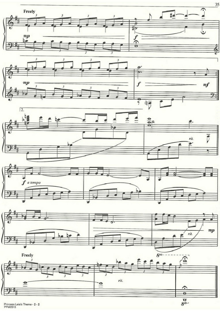 PRINCESS LEIAS THEME吉他谱（图2）