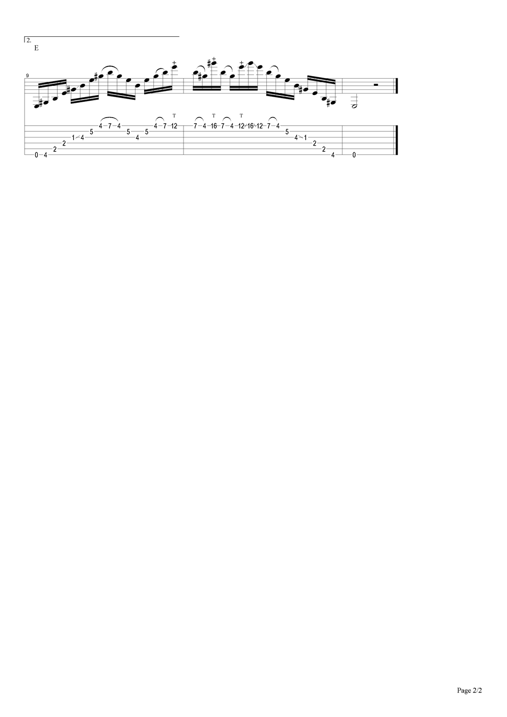 Sweep arpeggios study吉他谱（图2）