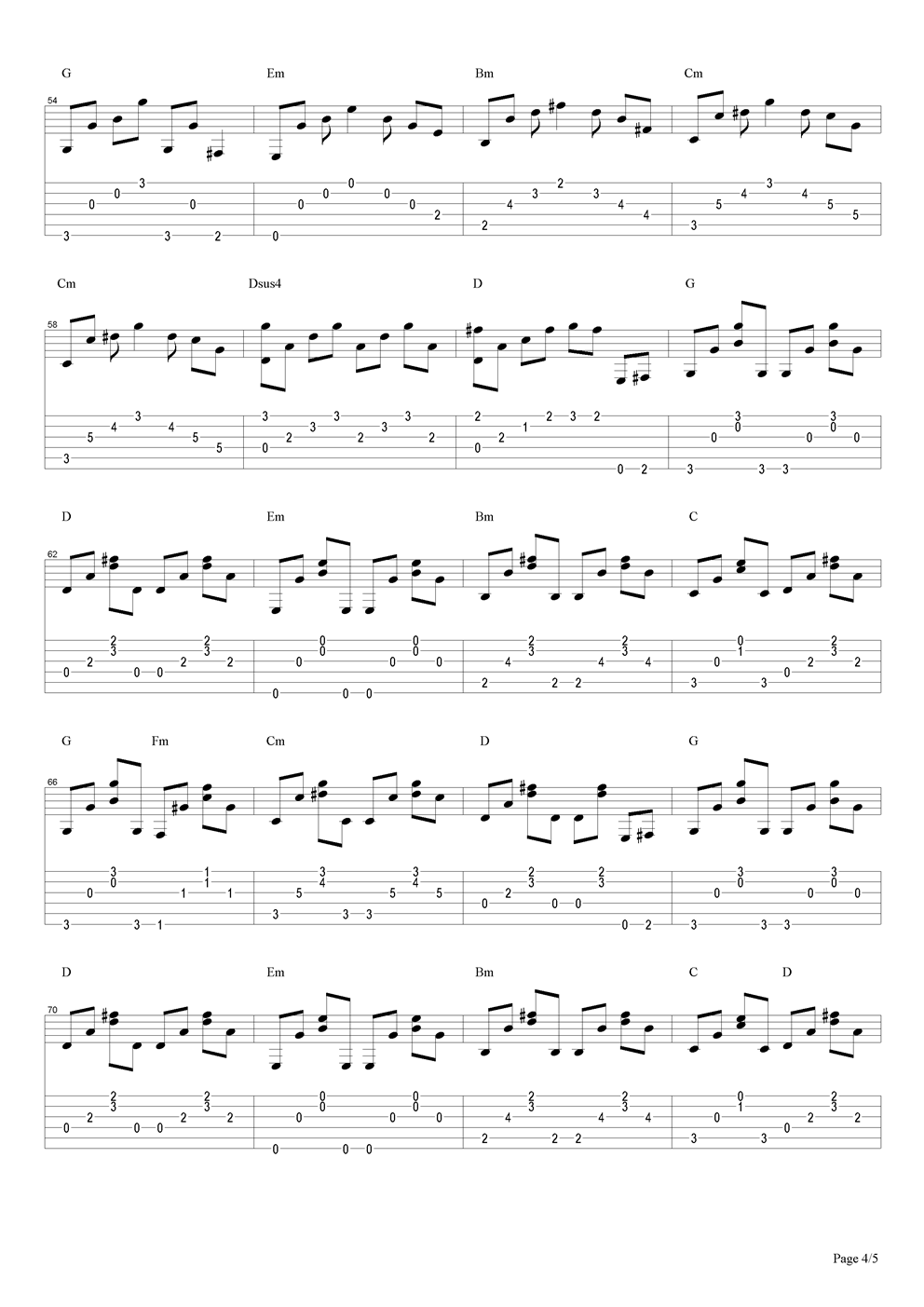 雨后阳光吉他谱（图4）