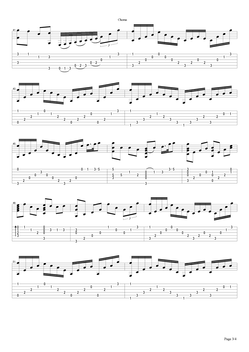蕙衣草吉他谱（图3）
