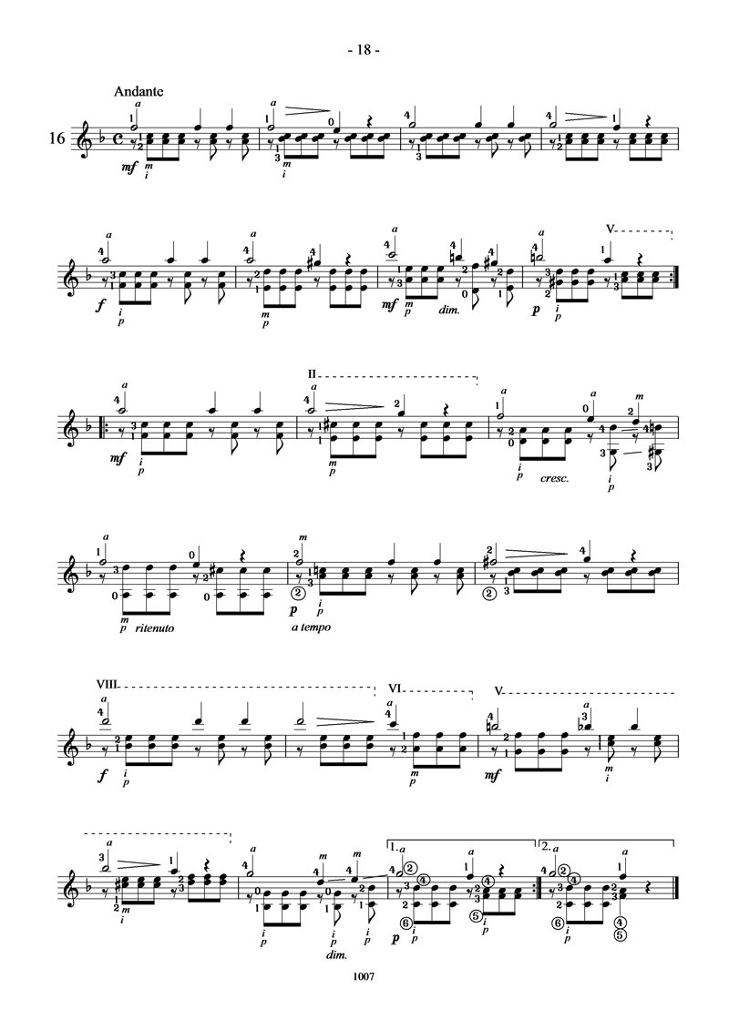 卡尔卡西25首练习曲(17)吉他谱（图1）