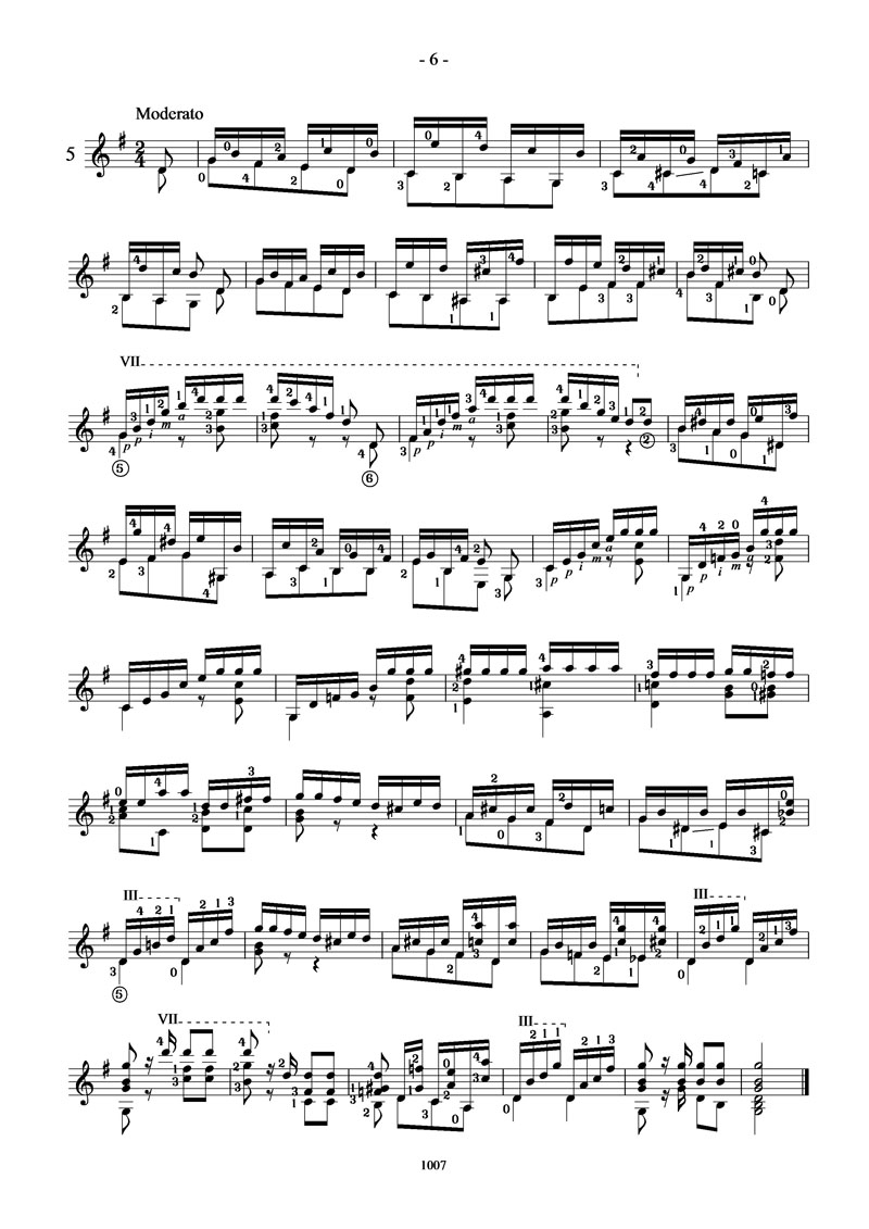 卡尔卡西25首练习曲（5）吉他谱（图1）