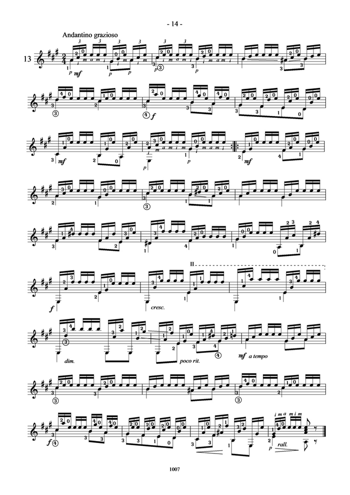 卡尔卡西25首练习曲（13）吉他谱（图1）