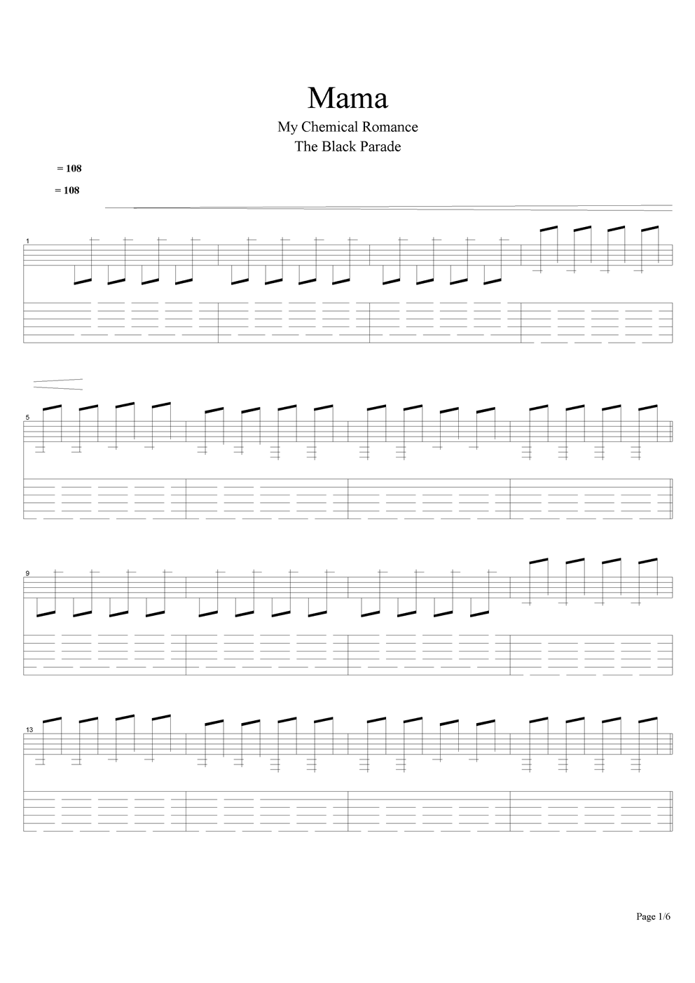 Mama吉他谱（图1）