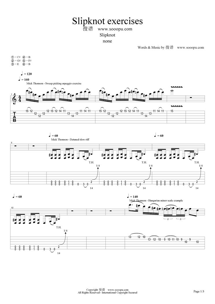 Slipknot exercises吉他谱（图1）