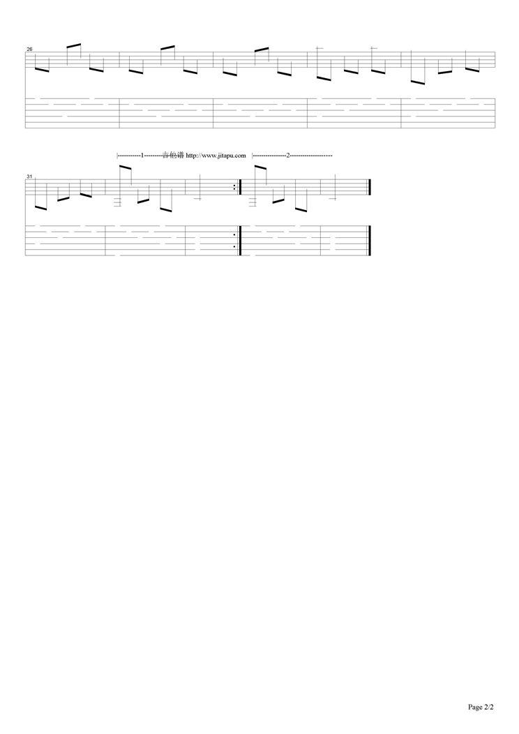 月光吉他谱（图2）