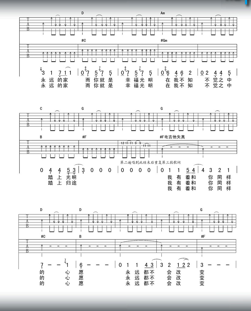 幸福吉他谱（图2）