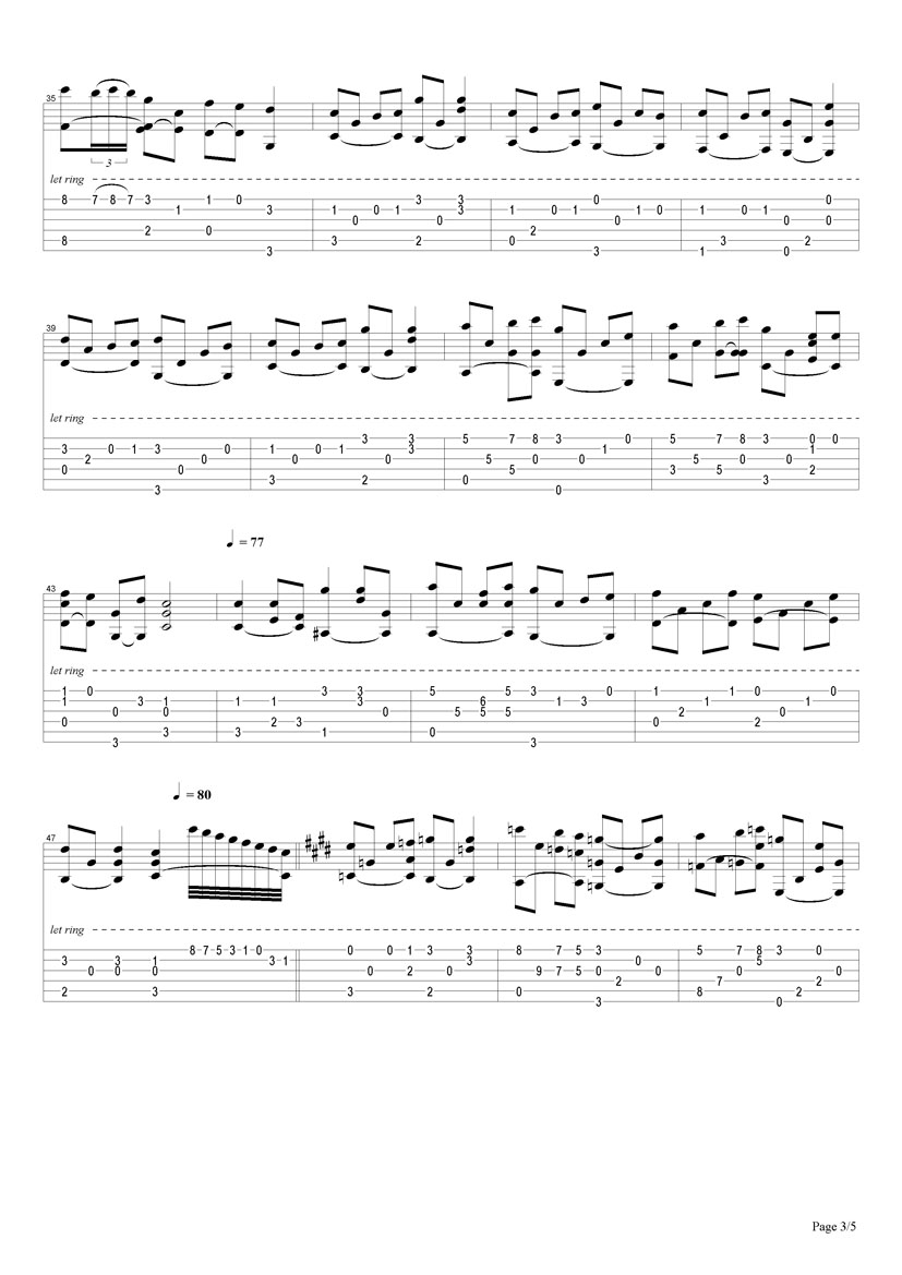 知足（指弹版）吉他谱（图3）
