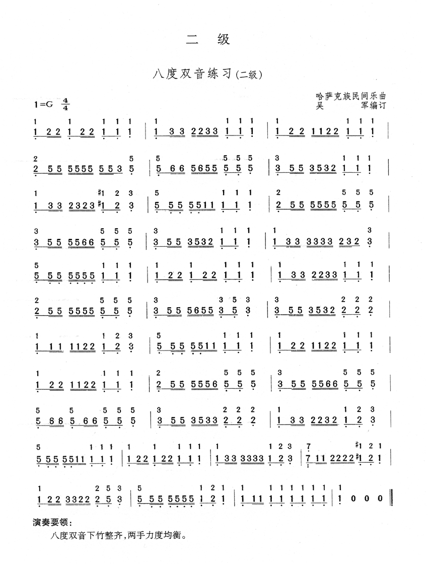 八度双音练习其它曲谱（图1）