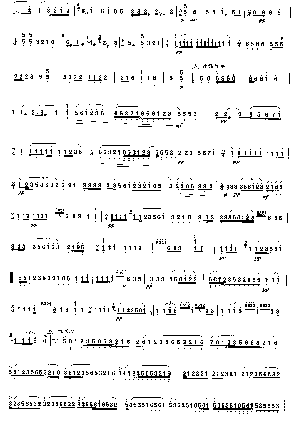 流水 [简谱版]（独奏共3张）其它曲谱（图2）