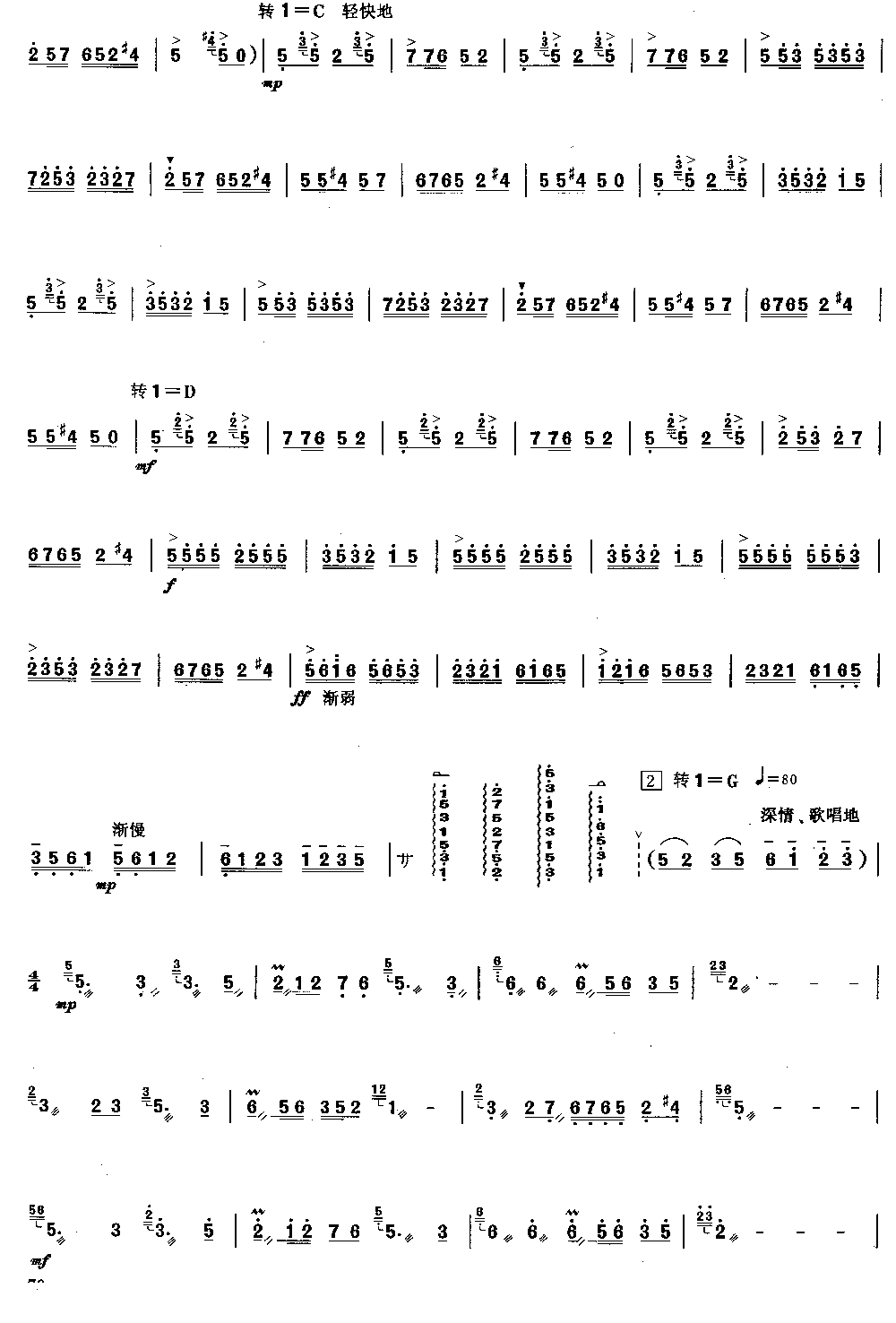 流水欢歌 [简谱版]（独奏共5张）其它曲谱（图3）