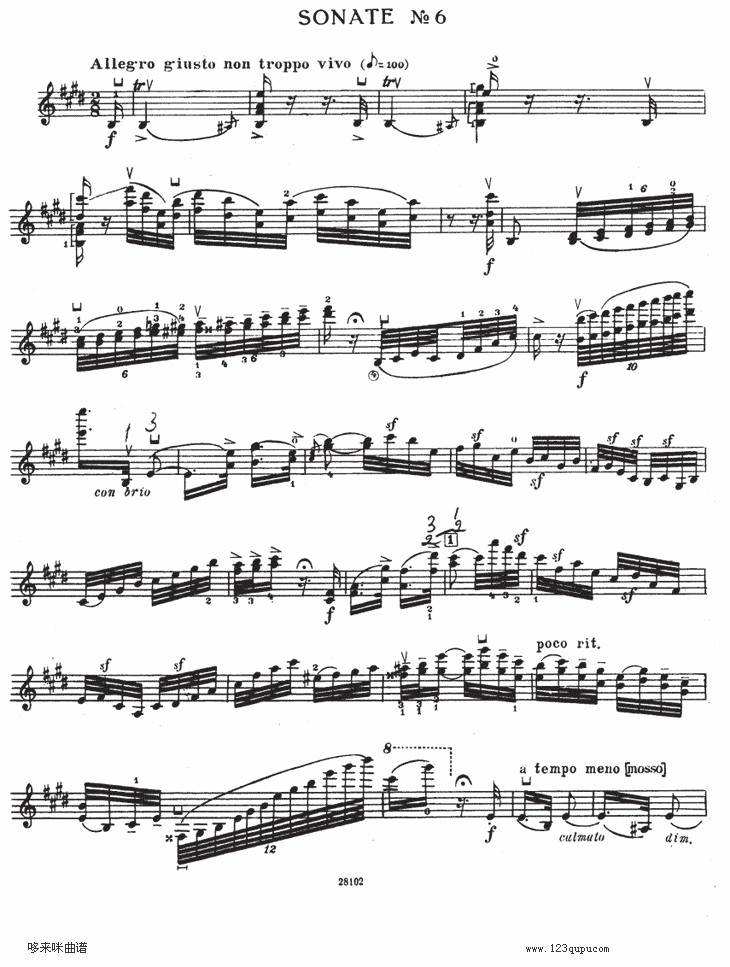 伊萨伊小提琴奏鸣曲（sonate No6）其它曲谱（图1）