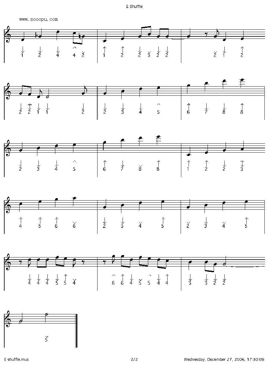 e shuffle 口琴谱其它曲谱（图2）