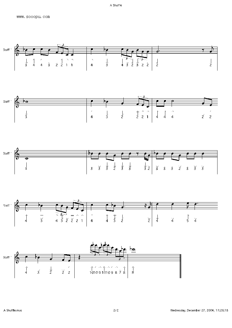 A Shuffle 口琴谱其它曲谱（图2）