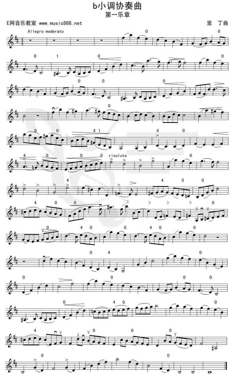bB小调协奏曲-第一乐章（五线谱）其它曲谱（图1）