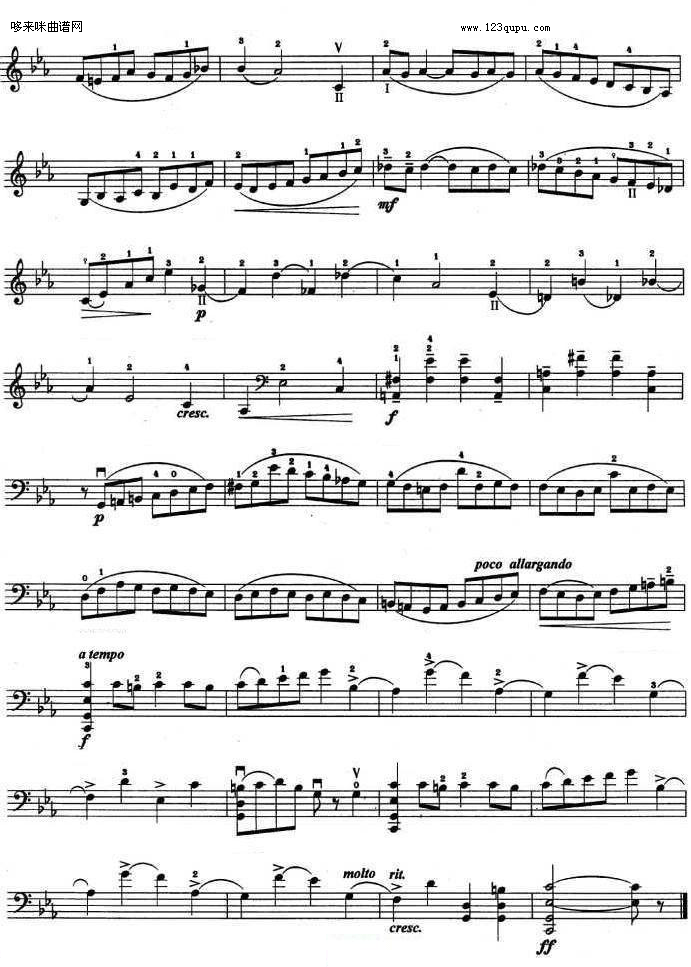 C小調协奏曲(第一乐章)-巴赫其它曲谱（图4）