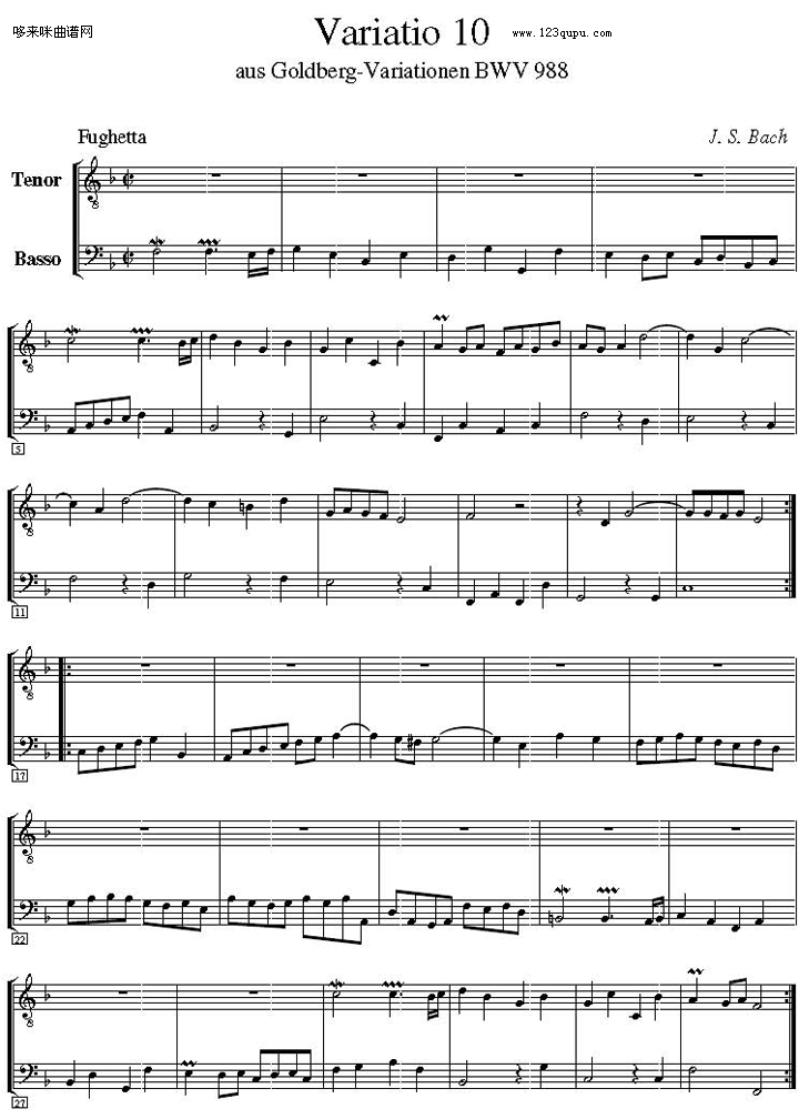 Goldberg Variationen BWV-988（合奏曲总谱加分谱）-巴赫其它曲谱（图4）