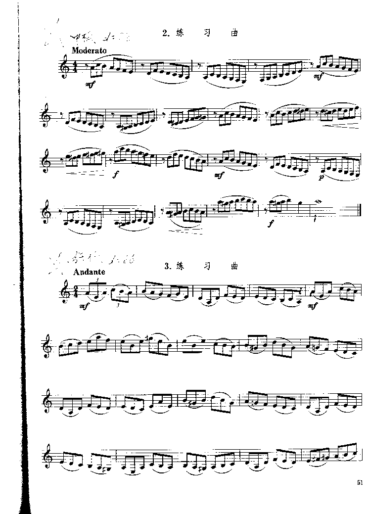 《单簧管基础教程》第七章P051其它曲谱（图1）
