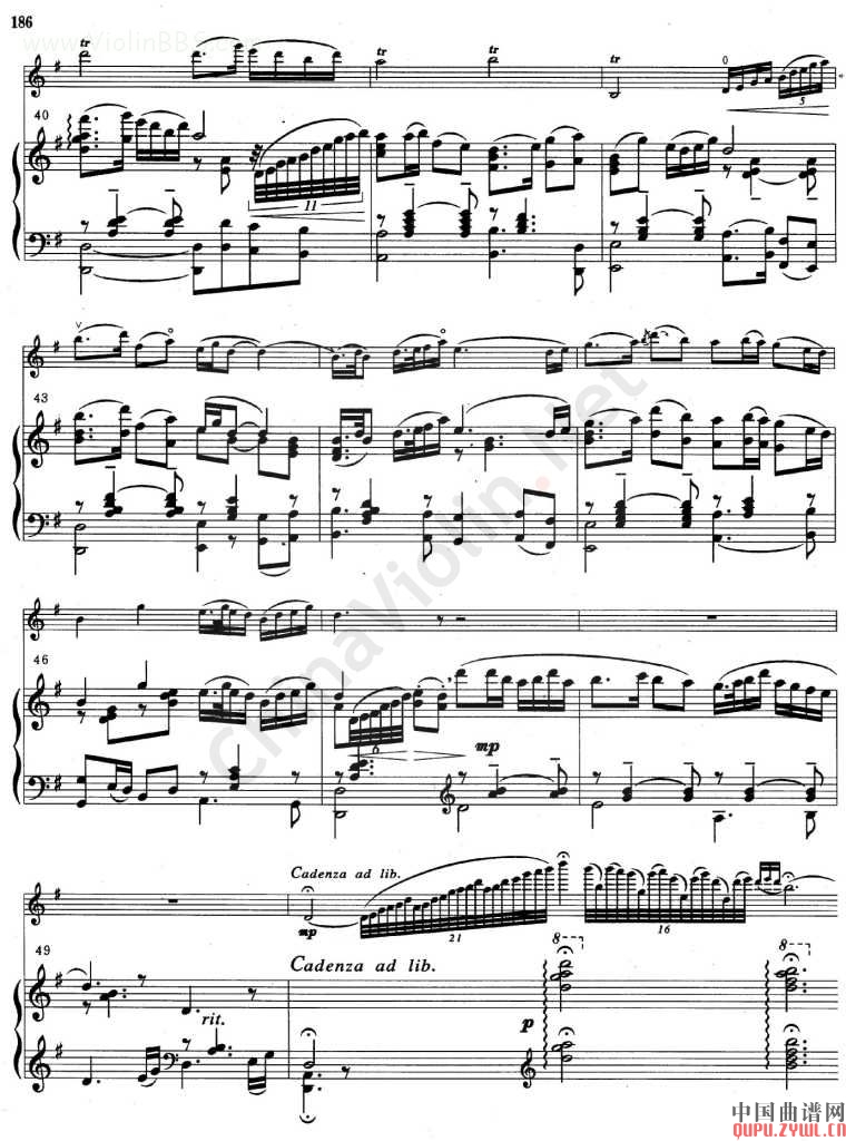 梁山泊与祝英台(梁祝)小提琴钢琴协奏曲其它曲谱（图4）