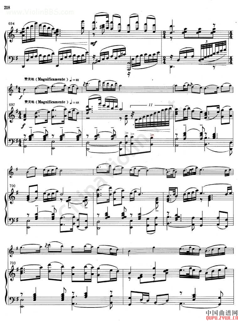 梁山泊与祝英台(梁祝)小提琴钢琴协奏曲其它曲谱（图35）