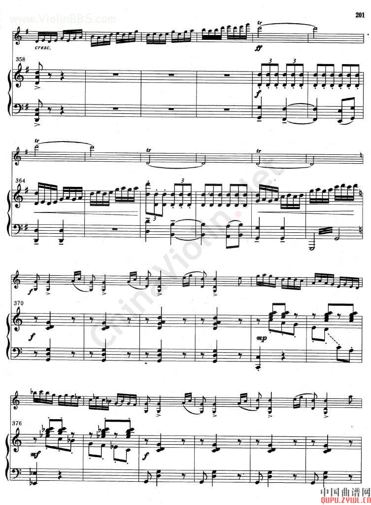 梁山泊与祝英台(梁祝)小提琴钢琴协奏曲其它曲谱（图18）